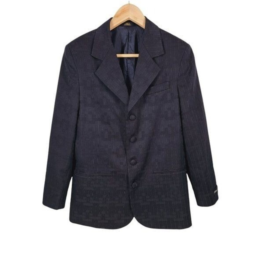 FUBU‎ Blazer Stripe & Geometric Pattern 4 Button Women's Size 14 Regular